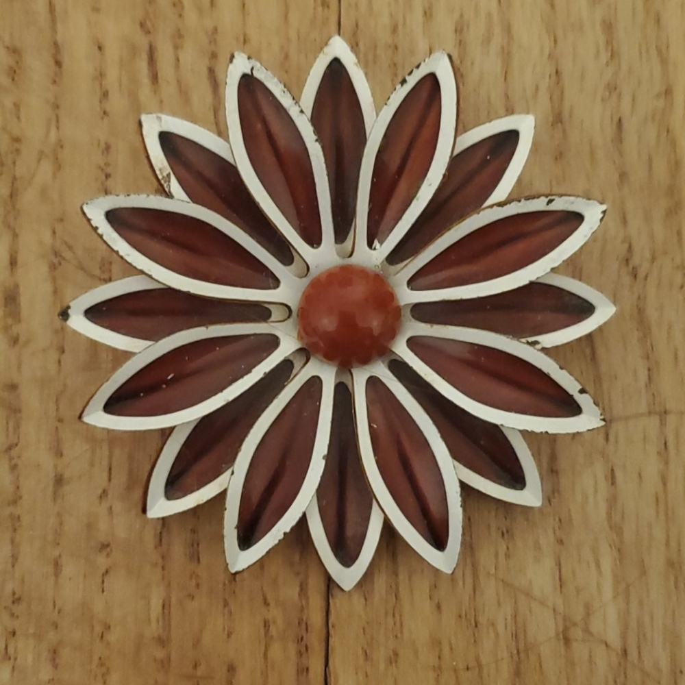 lot of 9 vintage enamel pin brooches flowers - Picture 4 of 10